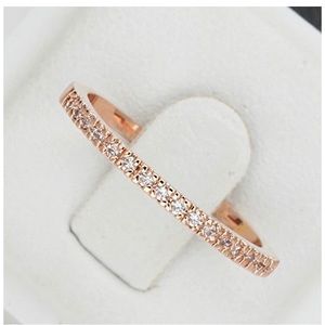18K Rose Gold Diamond Half Eternity Band